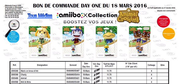 Bon de commande day one vague 3 des figurines animal Crossing