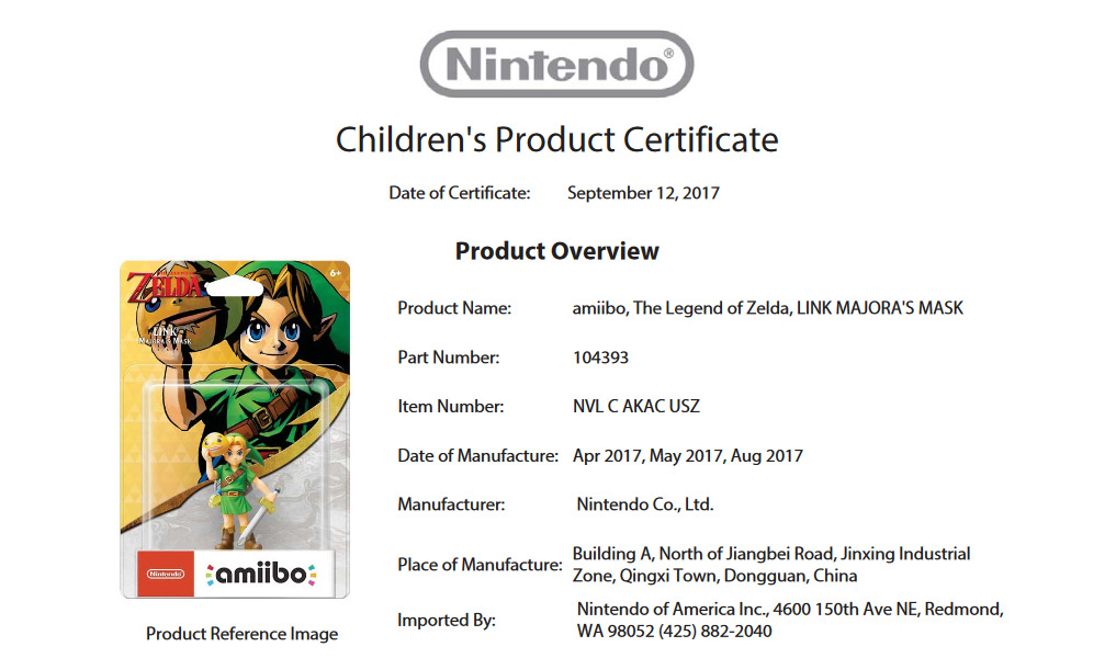 Fiche de production de l'amiibo Link Pixel