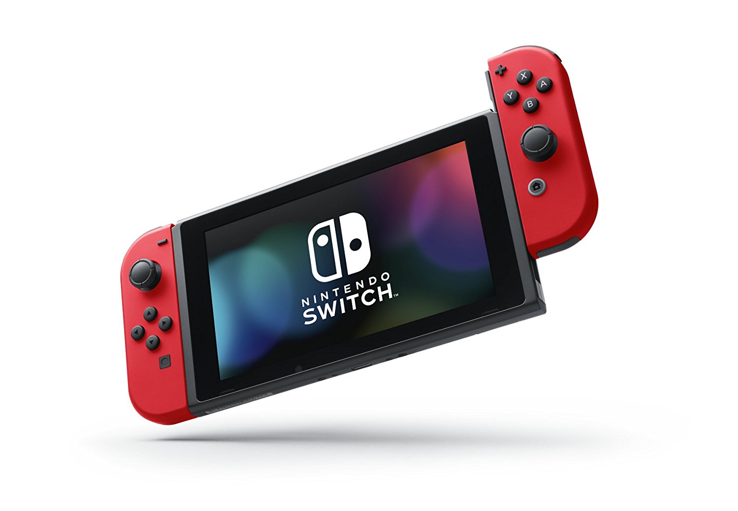 Console Nintendo Switch + Mario Odyssey et ses manettes rouges