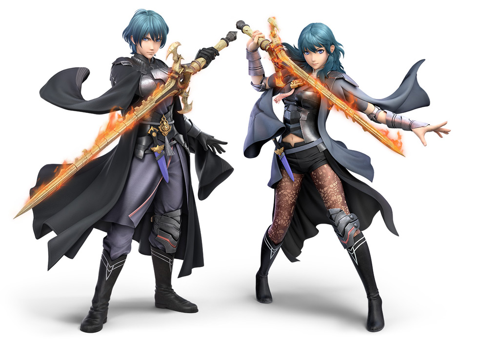 Artwork officiel des combattants homme et femme de Byleth